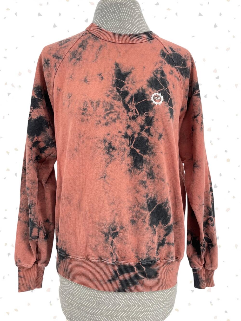 Big Bud Press Magic Waters Terracotta Black Crewneck Sweatshirt Tie Dye Size XS